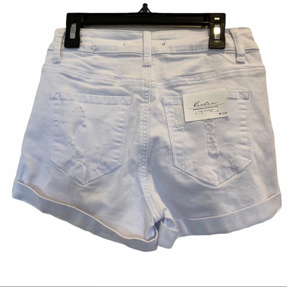 KanCan White Distressed Denim Shorts NWT 3/25 - Picture 3 of 12